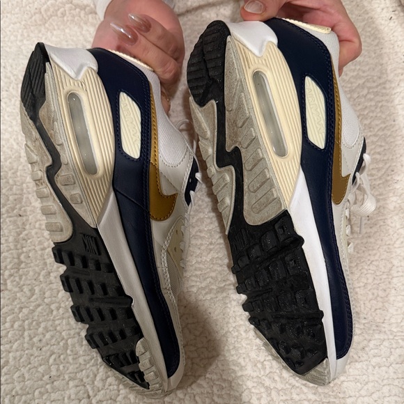 Women’s Nike Air White, Blue, and Tobacco Sneakers - Picture 8 of 9